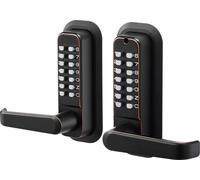 SucceBuy Serrure à code mécanique avec système à double touche (code de 4 à 7 chiffres), serrure sans vec poignée et verrouillage automatique, adaptée aux portes d'entrée et aux garages, couleur