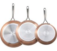 SucceBuy Set de 3 poêles à frire (20 / 27 / 30 cm), poêles robustes en aluminium avec revêtement antiadhésif, ustensiles de cuisine polyvalents pour les cuisinières à gaz, électriques et à induction,