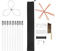 SucceBuy Set de brosses pour cheminées jusqu'à 9 m de long, outil de nettoyage de cheminées avec deux têtes de brosses, adapté aux cheminées carrées et rectangulaires