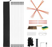 SucceBuy Set de brosses pour tuyaux de poêle, longueur max. 9 m, set de brosses pour cheminées, outil de nettoyage flexible pour cheminées, convient aux cheminées carrées et rectangulaires, peut être