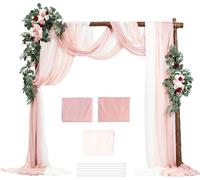 SucceBuy Set de fleurs artificielles pour arcs de mariage - Rose, 2 fleurs et 3 rideaux