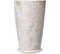 SucceBuy Set de jardinières hautes, 2 pièces - 53,3 cm, pots de fleurs ronds et coniques pour l'extérieur/intérieur