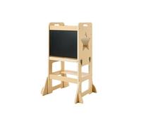 SucceBuy Set de Table et Chaise Enfant 4 en 1 Multifonction Bois Naturel 57x49,5x84cm