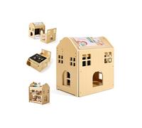 SucceBuy Set de Table et Chaise Enfant Montessori 3 en 1 Inclinaison 0°/35° Bois Naturel 42,5x30x47,8cm