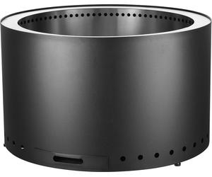 SucceBuy Smokeless Fire Pit Stove Feu de camp - H : 18 in x Dia : 28 in, Foyer portatif d'extérieur avec bac à cendres amovible, SUS430 acier inoxydable intérieur pour patio camping, noir