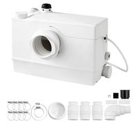 SucceBuy, station de pompage pour eaux usées de 800 W, débit de 12000 L/h, hauteur de refoulement de 10 mètres, avec fonction de maintien en marche, pompe à eaux usées blanche pour caves, toilettes, l