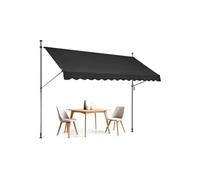 SucceBuy Store Banne Rétractable 350x120cm Hauteur Réglable 218-310cm Noir