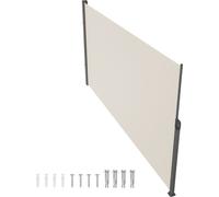 SucceBuy Store latéral rétractable, 160 x 298 cm Protection visuelle pour l'extérieur, séparateur d'espace étanche et coupe-vent en polyester 180 g pour terrasse, jardin, balcon, beige