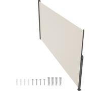SucceBuy, store latéral rétractable 180 x 350 cm, brise-vue d'extérieur, polyester 180 g, imperméable, protection UV 30+, séparateur d'espace, brise-vent pour terrasse, jardin, balcon, beige