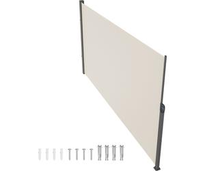 SucceBuy, store latéral rétractable 180 x 350 cm, brise-vue d'extérieur, polyester 180 g, imperméable, protection UV 30+, séparateur d'espace, brise-vent pour terrasse, jardin, balcon, beige