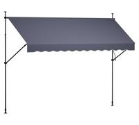 SucceBuy, store manuelle, auvent de 350 cm de long, avec toit réglable en hauteur etmanuelle, idéal pour le jardin, la terrasse et le balcon, de couleur gris foncé