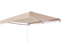 SucceBuy Store rétractable manuellement, grande protection solaire pour l'extérieur de 3 x 2,4 m, polyester hydrofuge, abri pour portes et fenêtres de terrasse avec poignée à manivelle pour jardin et 