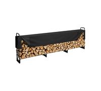 SucceBuy Support de bois de chauffage extérieur de 12,7 pieds avec couvercle Support de bois de chauffage robuste et housse étanche Oxford 600D pour Patio de cheminée 102x12x46in