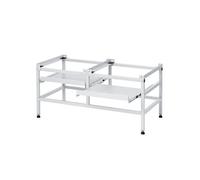 SucceBuy Support Lave Linge 123x63,5cm Double Plateau Capacité 267kg 4 Pieds Réglables