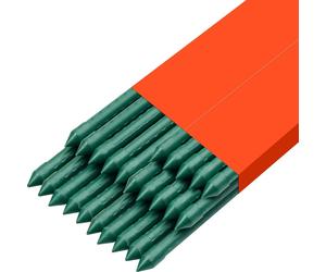 SucceBuy Support pour plantes grimpantes, paquet de 25, tuteur pour plantes ⌀11x2100 mm, tuteur métallique plastifié pour tomates, support pour plantes avec extrémité pointue et picots antidérapants p