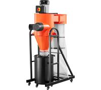 SucceBuy Système d'aspiration avec séparateur cyclonique, séparateur de poussière 1,5 CV, sac de collecte de poussière 47,32 L & pied, système de collecte de poussière efficace pour les projets de tra