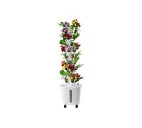 SucceBuy Système de culture hydroponique avec 4 rouleaux et 50 emplacements Tour hydroponique verticale à 10 étages Jardin hydronique avec pompe à eau