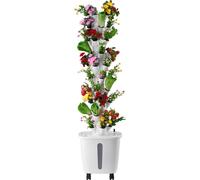 SucceBuy Système de Culture Hydroponique 35x35x131cm Avec Pompe à Eau Pour Herbes Fruits
