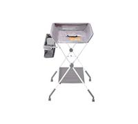 SucceBuy Table à Langer Pliable Bébé Réglable en Hauteur Avec Panier Latéral Gris Clair
