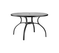 SucceBuy Table de terrasse Table de jardin Table de balcon (1200 x 725 mm) en acier au carbone, table à manger ronde pour l'extérieur comme la cour, la terrasse, le jardin ou la véranda, imperméable,