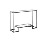 SucceBuy Table Console en Verre 2 Niveaux avec Plateau en Verre Trempé Pour Entrée Salon