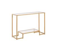 SucceBuy Table Console en Verre 2 Niveaux Capacité 45kg avec Plateau en Verre Trempé