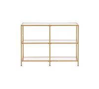 SucceBuy Table Console en Verre 3 Niveaux 100x30x72,9cm Capacité 30kg Pour Entrée Salon