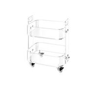 SucceBuy Table d'Appoint à Roulettes en Acrylique 30,5x41,6x48cm 2 Niveaux Capacité 20kg