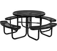 SucceBuy Table de pique-nique résistante aux intempéries pour terrasse, ensemble de meubles de jardin, table stable d'extérieur