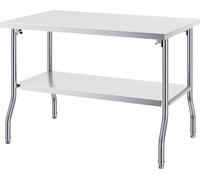 SucceBuy Table de préparation commerciale pliante de , 48 x 30 pouces. Table de préparation commerciale avec étagère inférieure. Table pliante robuste en acier inoxydable pour la cuisine à domicile, l