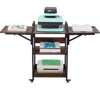 SucceBuy Table de pressage à chaud avec station de chargement, support mobile à 3 niveaux, support pliable pour machines à transfert thermique avec roues, établi métallique roulant pour sublimation, m