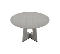 SucceBuy Table de Salle à Manger Meuble Rond 120cm en Bois 2-4 Personnes Pour Salon Gris