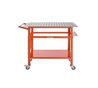 Table de soudure SucceBuy, 40 x 24 pouces, capacité de charge de 800 livres, mobile avec 4 roues, stockage à double couche, trous de montage pour des projets de soudure polyvalents