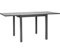 SucceBuy Table de terrasse à rallonges Table de jardin Table de balcon (80-160 cm) en acier au carbone et aluminium, table de salle à manger pour l'extérieur comme la cour, la terrasse, le jardin ou l