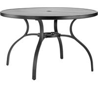 SucceBuy Table de terrasse Table de jardin Table de balcon (1200 x 725 mm) en acier au carbone, table à manger ronde pour l'extérieur comme la cour, la terrasse, le jardin ou la véranda, imperméable,