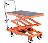 SucceBuy Table élévatrice hydraulique 47,2", capacité de levage de 500 lbs, chariot manuel à double ciseaux, base antidérapante