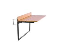 SucceBuy Table suspendue balcon 100x48,5x48cm Bois Acier inoxydable - 5 niveaux réglables
