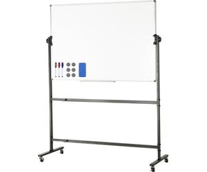 SucceBuy Tableau blanc à roulettes 48x32 pouces, réglable en hauteur, magnétique double face, avec roulettes et tablette pour bureau/école