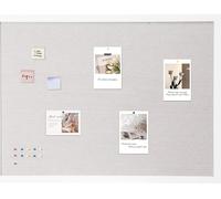 SucceBuy Tableau en liège blanc 48 "x36" avec surface en lin - tableau d'affichage mural élégant pour la maison, l'école, le bureau - tableau noir élégant et fonctionnel