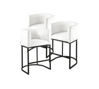 SucceBuy Tabouret de Bar Lot de 3 en Tissu 63,5cm Haut Capacité 158,8kg Avec Dossier