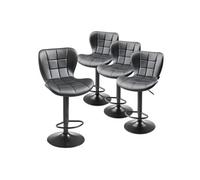 SucceBuy Tabouret de Bar lot de 4 en Cuir PU Siège de Cuisine Pivotante Hauteur Réglable