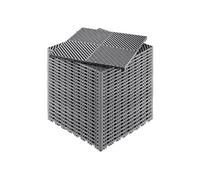 SucceBuy Tapis de Drainage en PP Antidérapant Gris 41,5x41,5cm 24 PCS Pour Garage