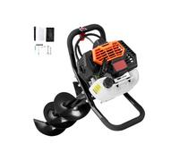 SucceBuy Gas Post Hole Digger 52CC 1450W avec mèche de 8"-1 tige d'extension, orange+noir
