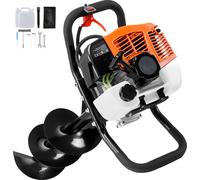 SucceBuy Tarière pour trous dans le sol, à essence, 63 CC, 2400 W, foret 8", orange+noir