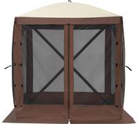 SucceBuy Tente Pavillon Pop-Up, protection solaire à 4 côtés avec panneaux pare-vue amovibles et fenêtres en filet, tente pare-vue à montage rapide de 6 x 6 pieds avec moustiquaire, marron