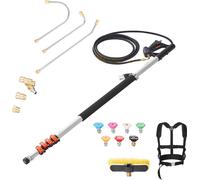 SucceBuy Tige télescopique de 21ft pour nettoyeur haute pression, tige de pulvérisation télescopique avec tête de brosse