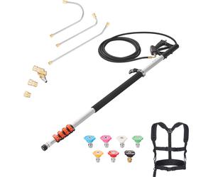 SucceBuy Tige télescopique de nettoyeur haute pression de 21 ft, 4000 psi, 7 buses