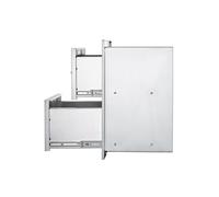 SucceBuy Tiroir Inox Cuisine Extérieur Ustensiles Avec Porte Accès 2 Tiroirs 45x31x51cm