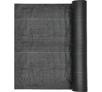SucceBuy Toile anti-mauvaises herbes 4 x 35,1 m Toile de jardin 100 g/m², tapis anti-mauvaises herbes en polypropylène en rouleau, film anti-mauvaises herbes respirant et perméable à l'eau, protection
