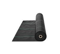 SucceBuy Toile de Paillage Anti-mauvaises Herbes 1,2x76,2m Polypropylène Noir Perméable